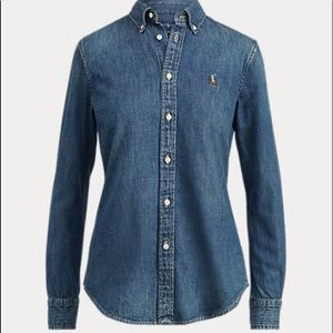 Ralph Lauren Custom Fit Denim Shirt sz S $128